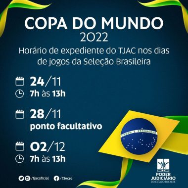 Confira horários especiais da ACIJ nos dias de jogos da Seleção Brasileira  na Copa do Mundo