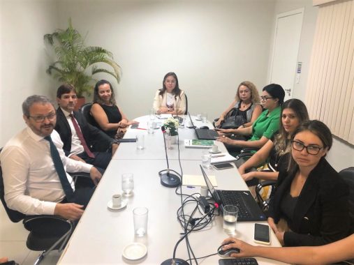 Fotografia do juiz Robson Aleixo apresentando o Relatório do GMF ao Comitê de Políticas Penais