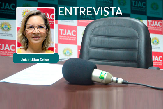 Card de divulgação do Boletim TJ Acre com uma foto da juíza de Direito Lilian Deise